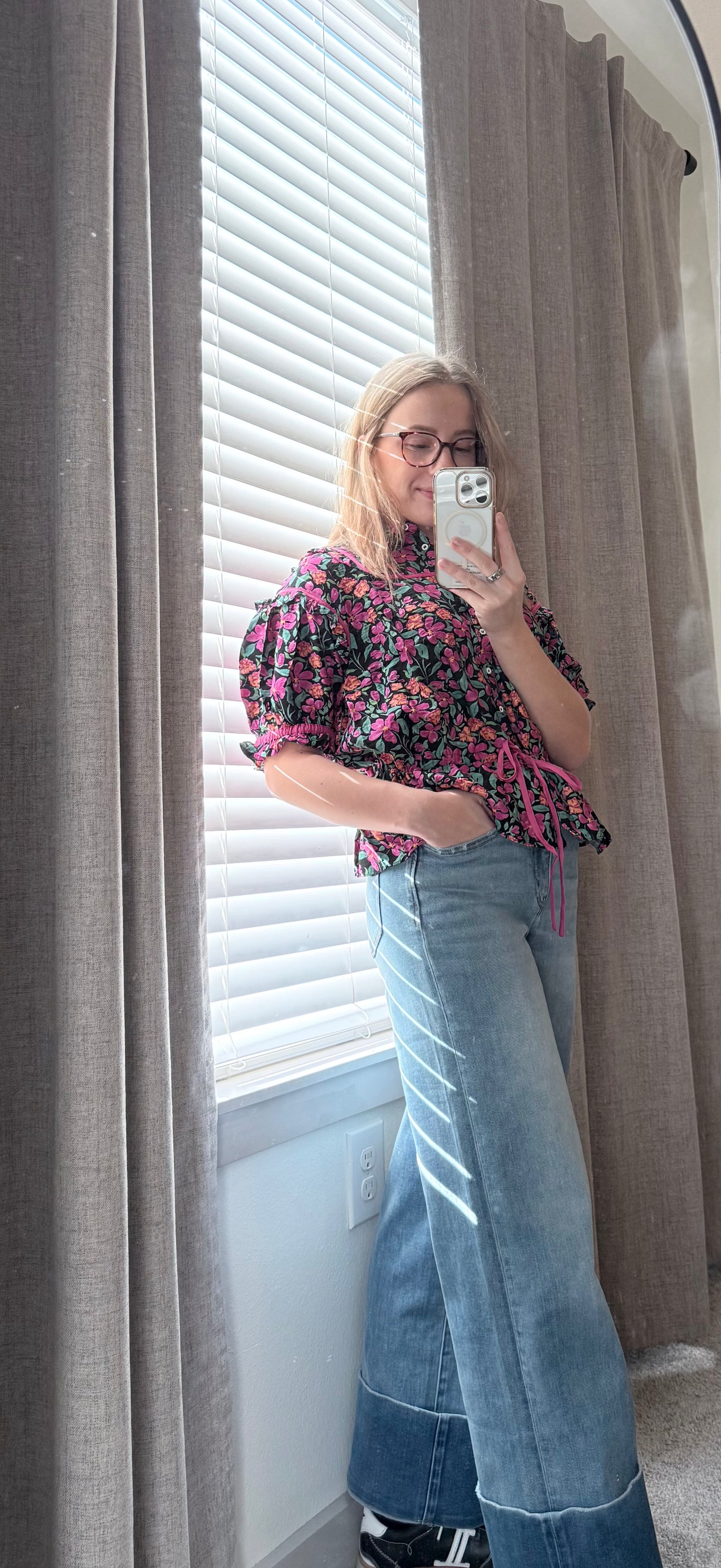 Amelia Garden Floral Print Blouse